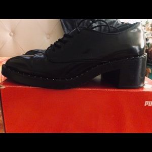 Zara Trafaluc black studded shoes